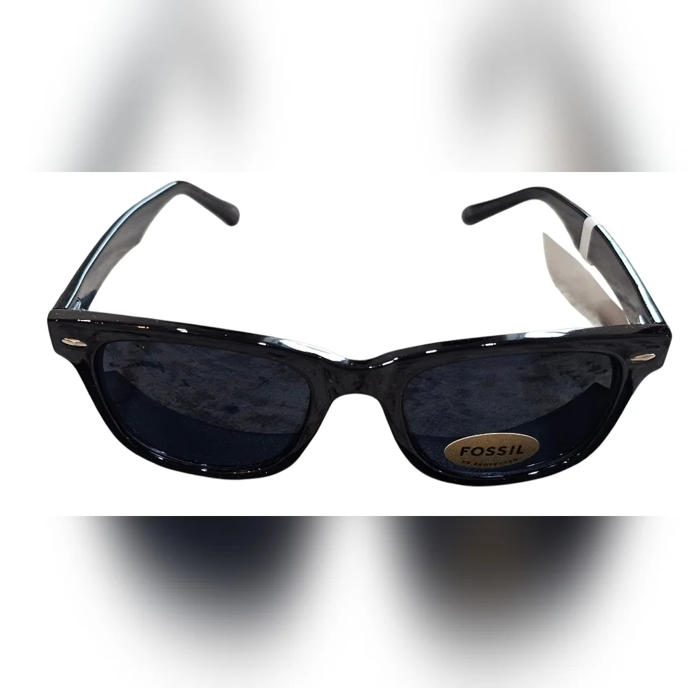 Fossil Women's Black Gloss Wayfarer Sunglasses. New!